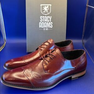 Stacy Adams Tavin Cognac Leather Oxford Shoes size 12M